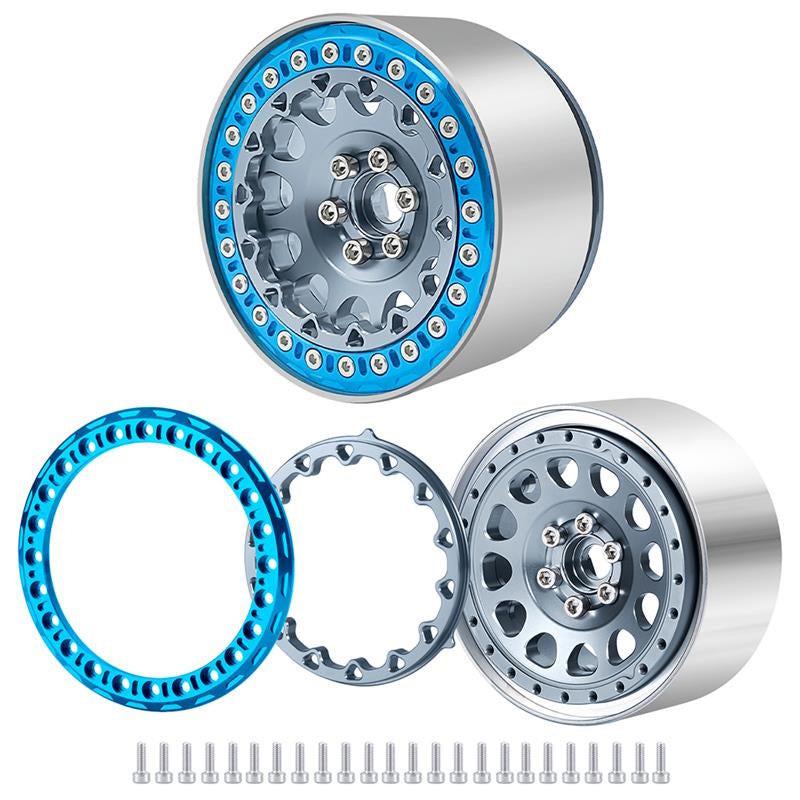 Powerhobby 2.2" Aluminum Wheels Blue / Grey (4) 1/10 Rock Crawler