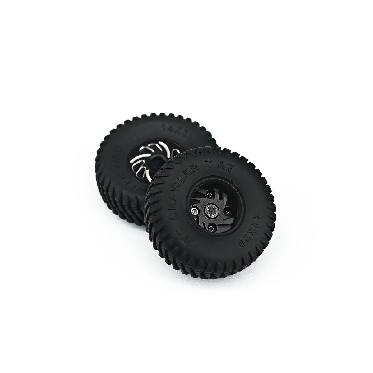 Powerhobby Axial SCX30 Aluminum Beadlock Tires (39mm) / Wheels (4) Grey
