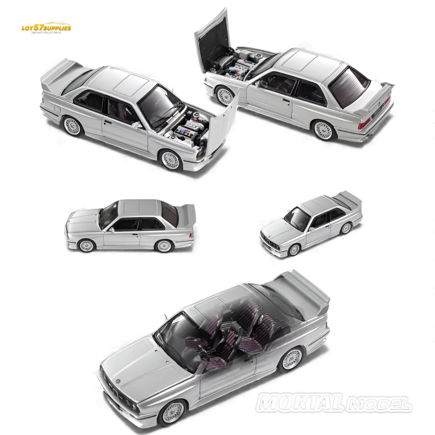 Mortal BMW E30 M3 Silver Gray 1:64