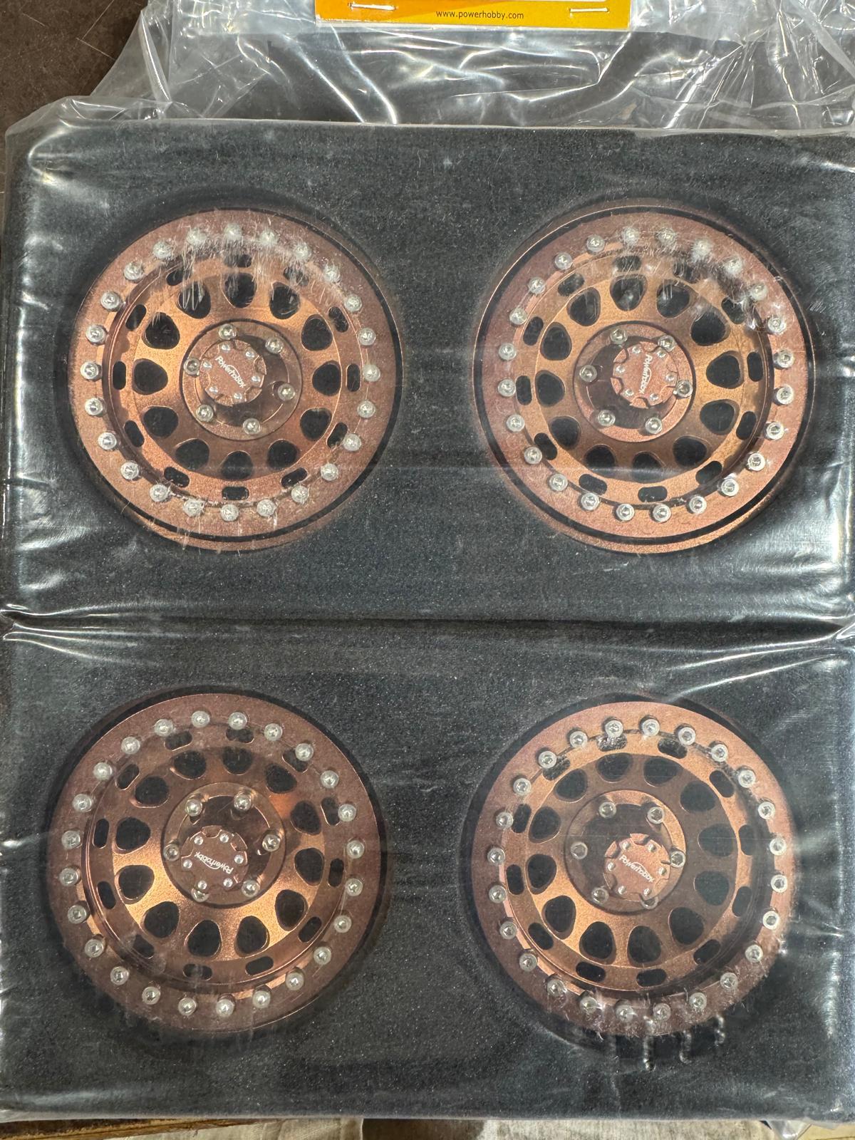 Powerhobby Axial SCX6 2.9” Aluminum Beadlock Wheels Rims Bronze (4)