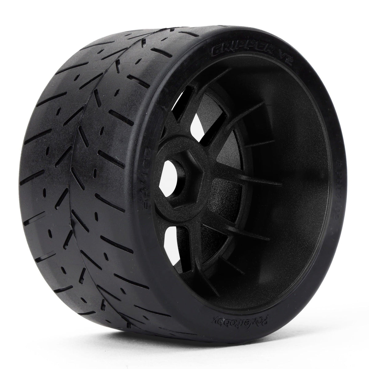 Powerhobby 1/8 Gripper 54/100 Belted Mounted Tires 17mm Black Wheels V2 (2)