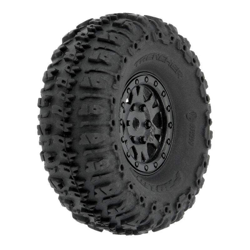 Pro-Line 10209-10 Trencher F/R 1.0" Tires Mntd 7mm Black Impulse (4) SCX24
