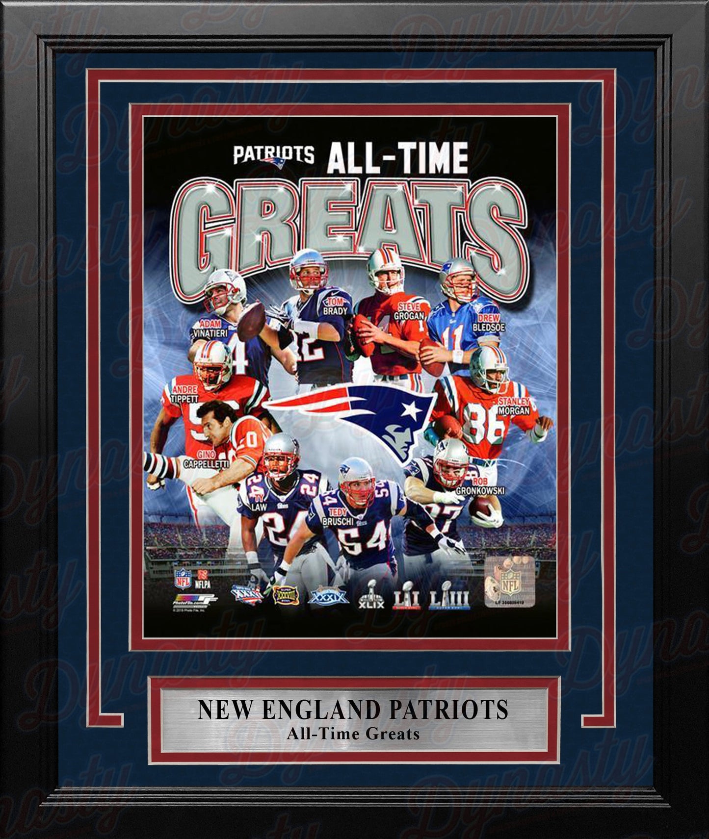 New England Patriots All-Time Greats NFL Football 8" x 10" Framed and Matted Photo