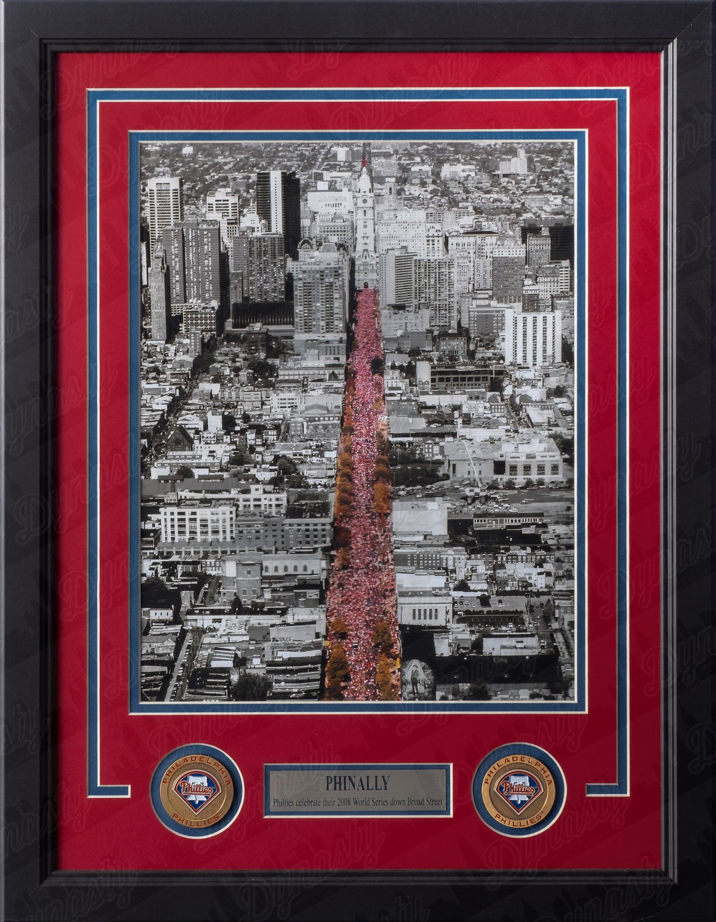 Philadelphia Phillies 2008 World Series Parade on Broad Street MLB Baseball Framed and Matted Photo
