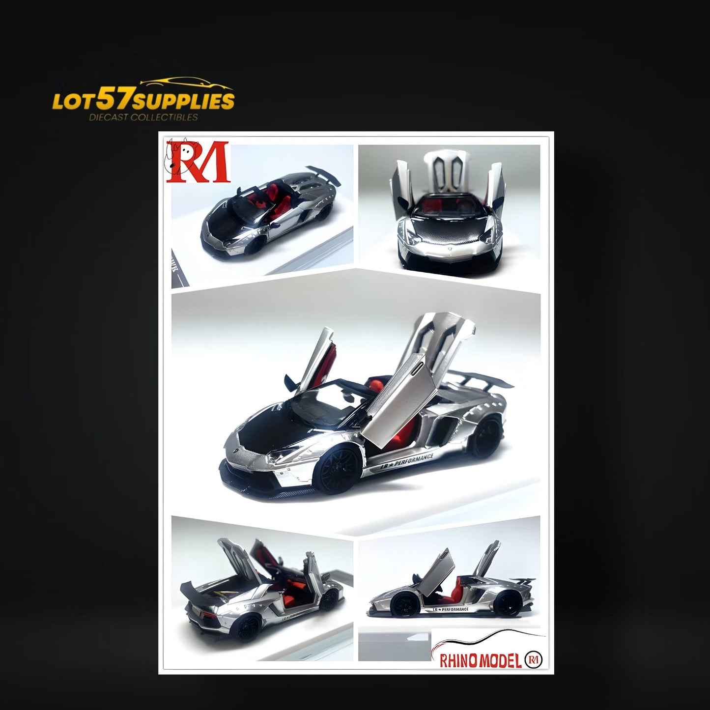 Rhino Model Lamborghini LP700-4 Roadster LBWK Silver 1:64