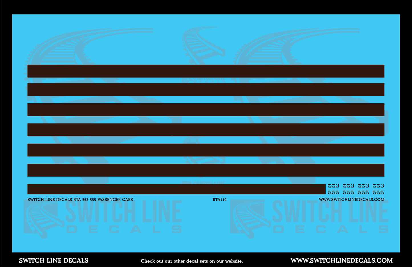 N Scale Chicago RTA 553 555 Club Car Decal Set