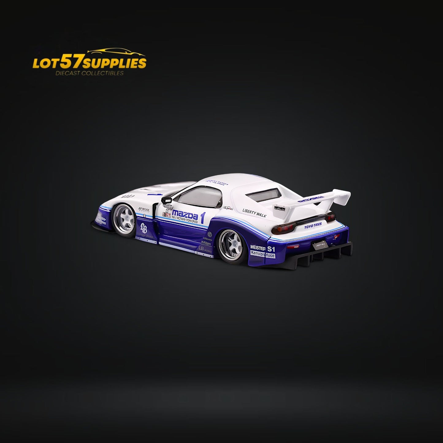 INNO64 Mazda RX-7 LBWK FD3S Blue-White 1:64