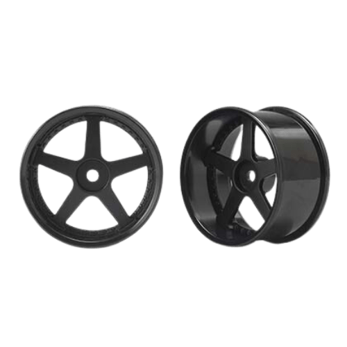 RP-6113B6A Racing Performer 5 Spoke Drift Wheels (12mm Hex) (Black) (6mm Offset)