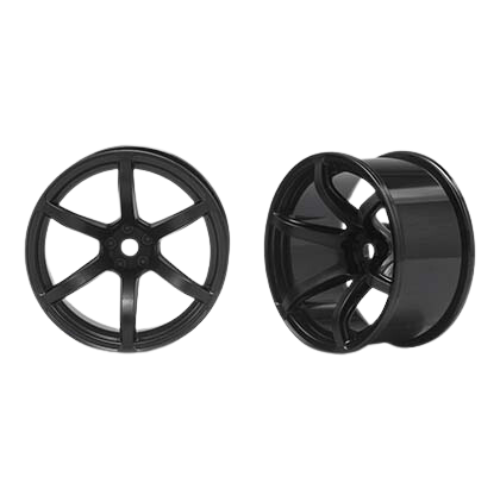 RP-6213B8A Racing Performer 6 Spoke Drift Wheels (12mm Hex) (Black) (8mm Offset)