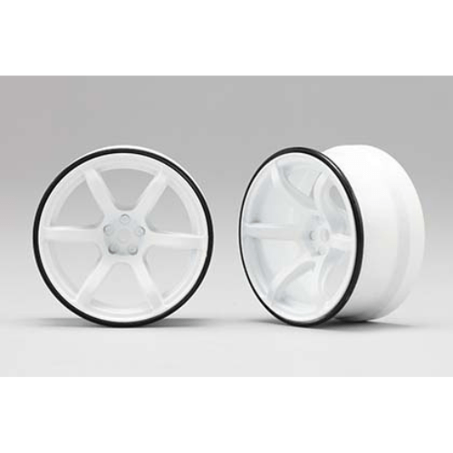 RP-6313W6A Racing Performer 6 Spoke High Traction Drift Wheels (12mm Hex) (White) (6mm Offset)