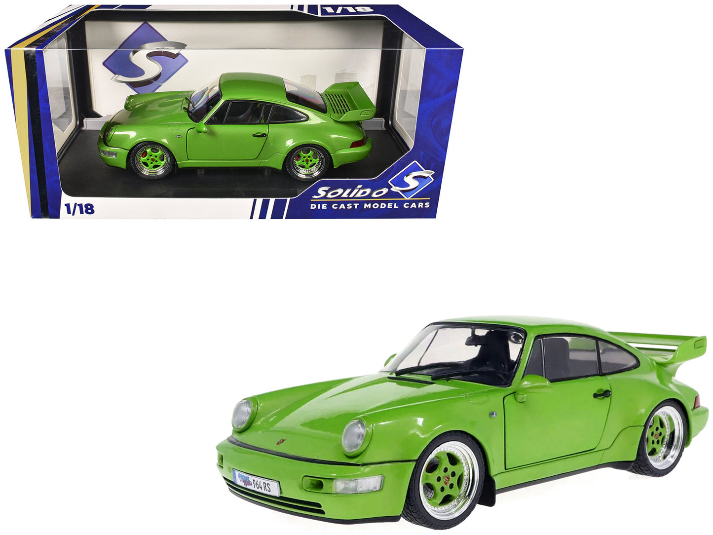 1990 Porsche 911 (964) Carrera RS "Streetfighter" Green Metallic 1/18 Diecast Model Car by Solido free shipping USA