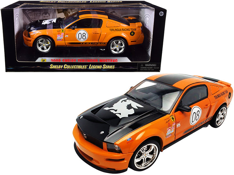 2008 Ford Shelby Mustang #08 "Terlingua" Orange and Black "Shelby Collectibles Legend" Series 1/18 Diecast Model Car by Shelby Collectibles free shipping USA