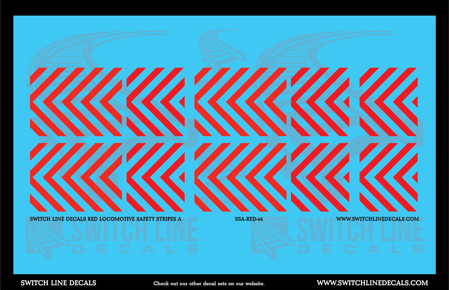 S Scale Red Locomotive Safety Stripes A Decal Set