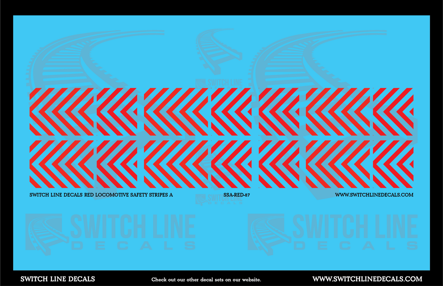 HO Scale Red Locomotive Safety Stripes A Decal Set