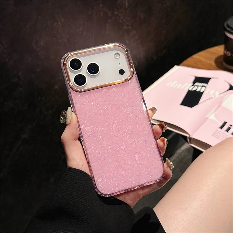 Luxury Glitter Shell Pattern Plating Phone Case For iPhone