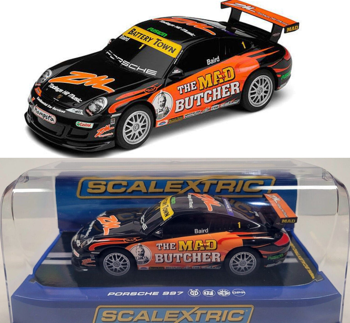 Scalextric C3132 Porsche 911 GT3 Cup Triple X 1/32 Slot Car DPR