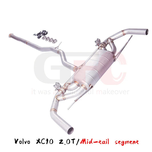GFC catback exhaust muffler for Volvo XC60 XC90 2.0T, Car electric valve exhaust system made of 304 stainless steel