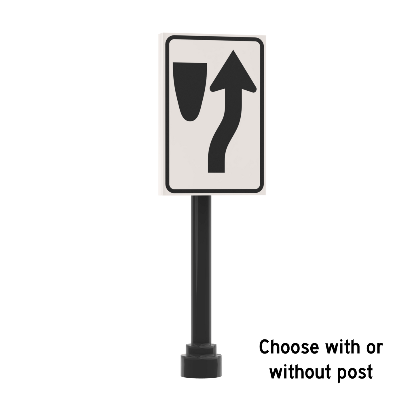 Right of Median Street Sign - Custom Printed 2x3 Tile - Made Using LEGO® Parts
