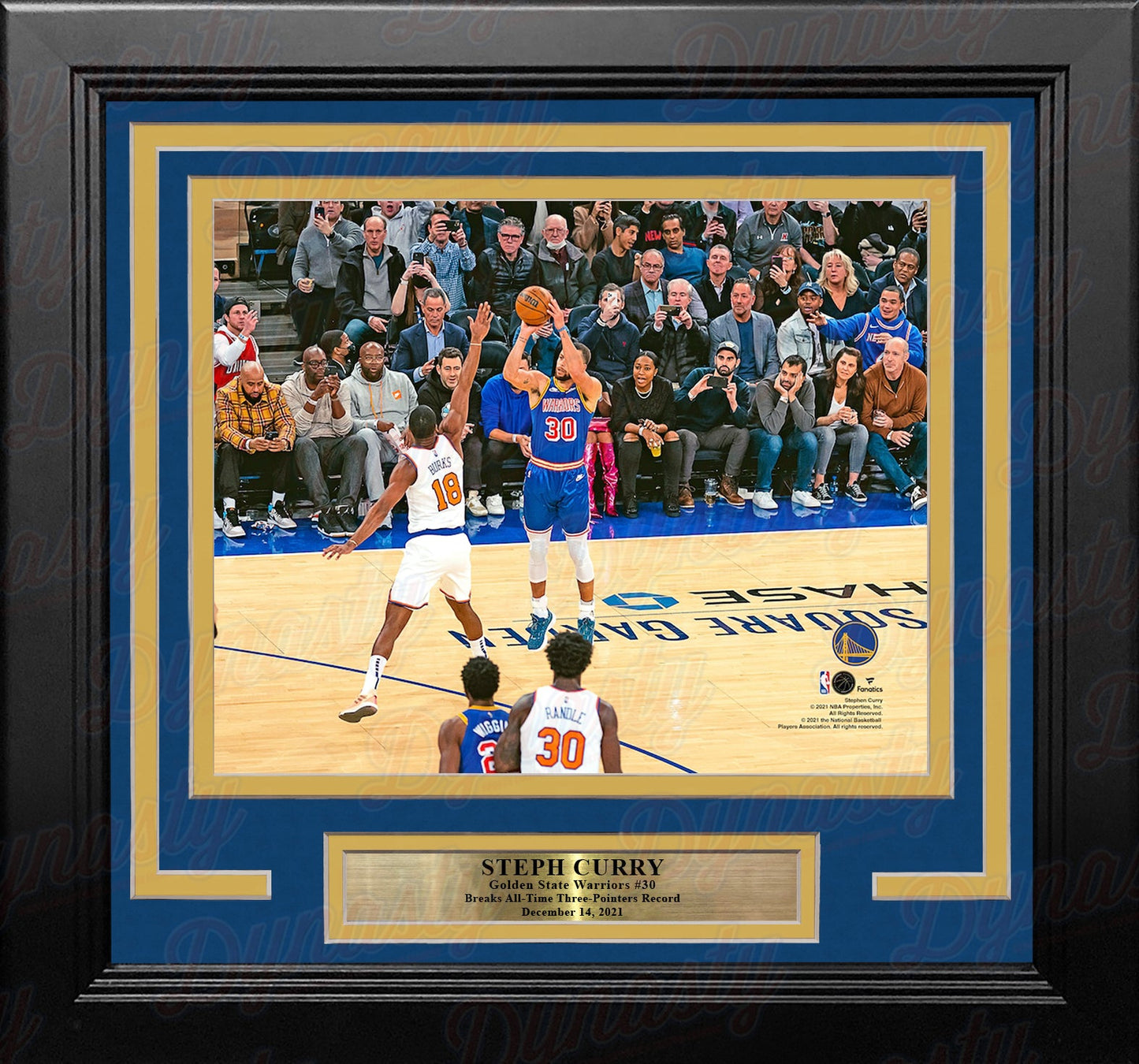 Steph Curry 3-Point Record-Breaking Shot Golden State Warriors 8" x 10" Framed Basketball Photo