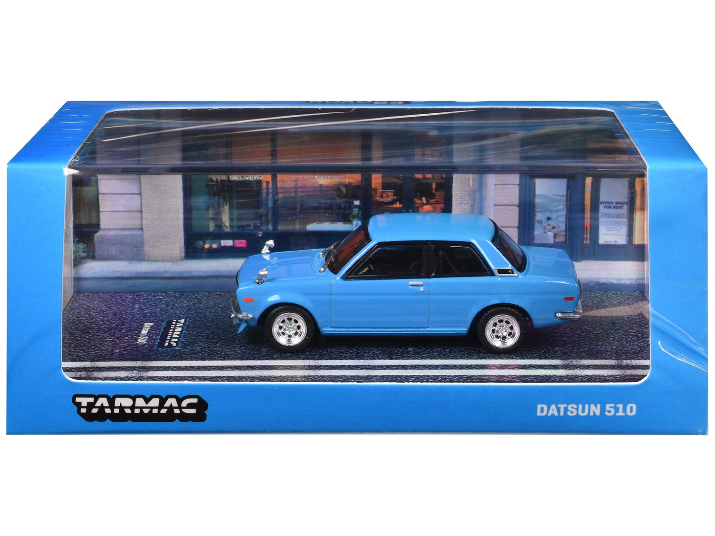 Datsun 510 Light Blue "Road64" Series 1/64 Diecast Model Car by Tarmac Works free shipping USA