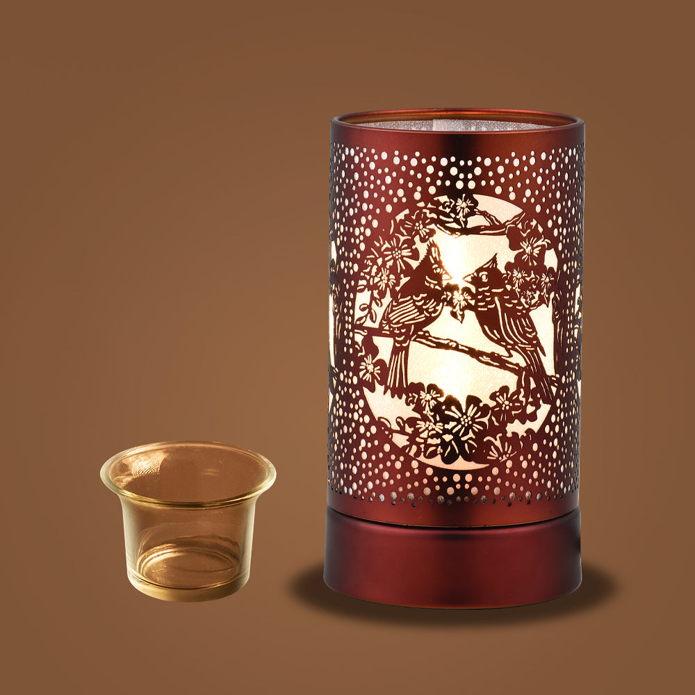 7" Touch lamp/Oil burner/Wax warmer- Cardinals by Peterson Housewares & Artwares
