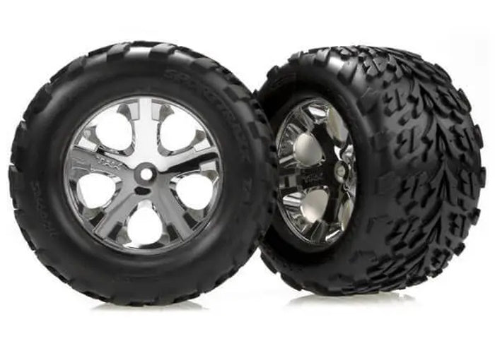 Traxxas TRA3669 Front All-Star Chrome Wheels & Talon Tires