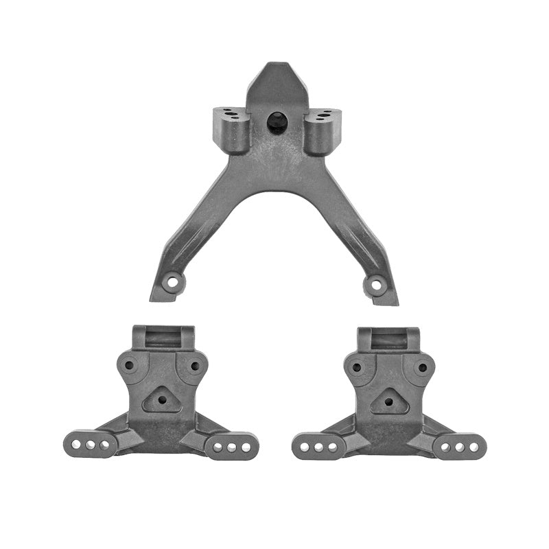 Team Associated 92587 RC10B7.1 FT Top Plate and Ballstud Mounts, Carbon