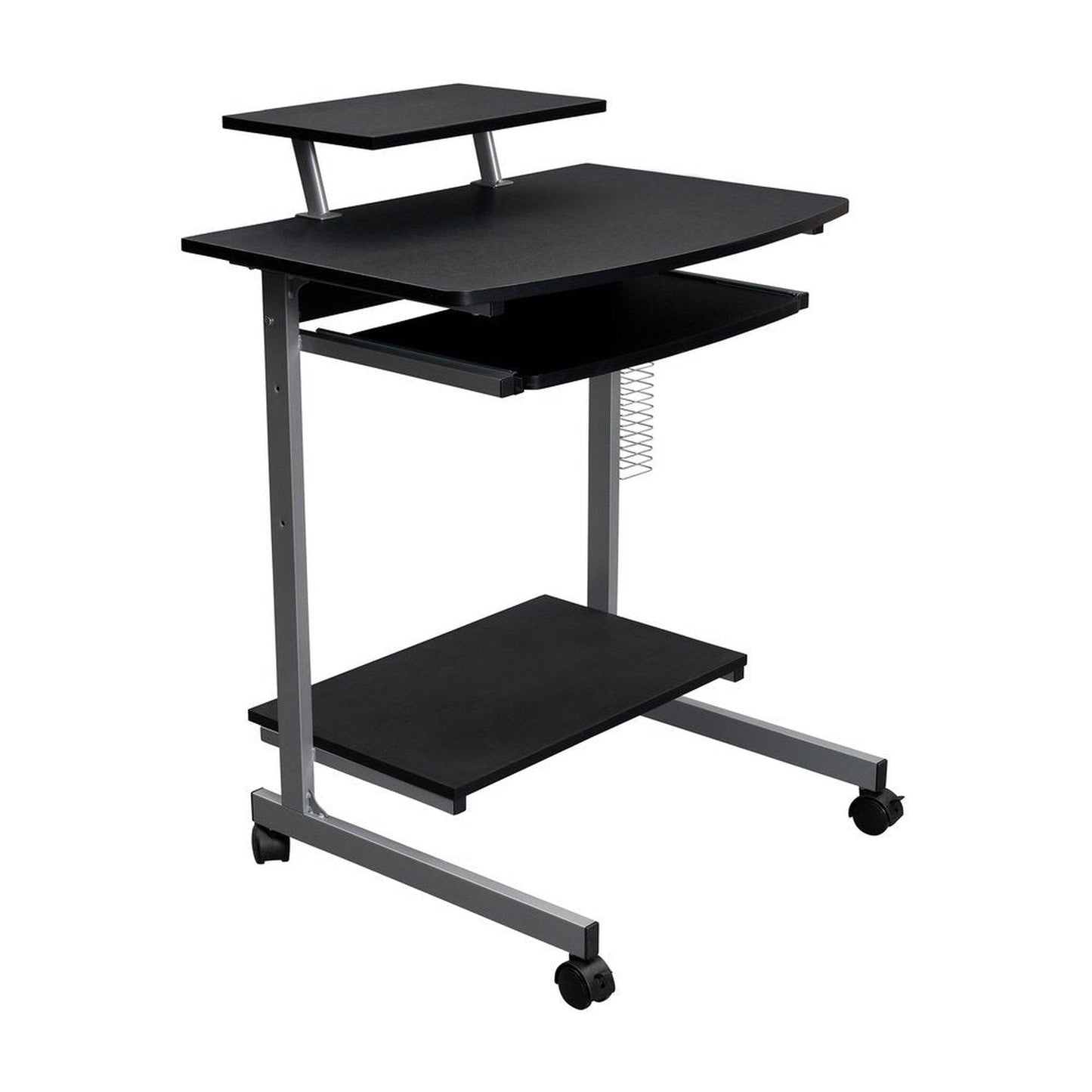 Techni Mobili Compact Computer Cart With Storage, Graphite by Level Up Desks