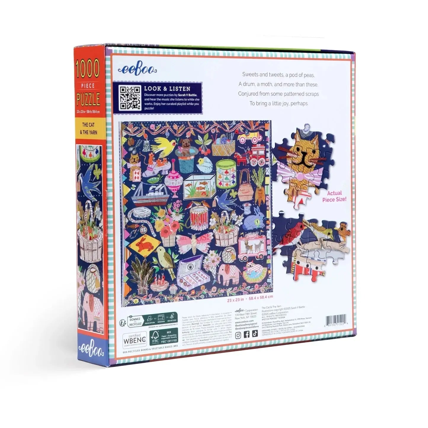 The Cat & the Yarn 1000 Piece Jigsaw Puzzle eeBoo