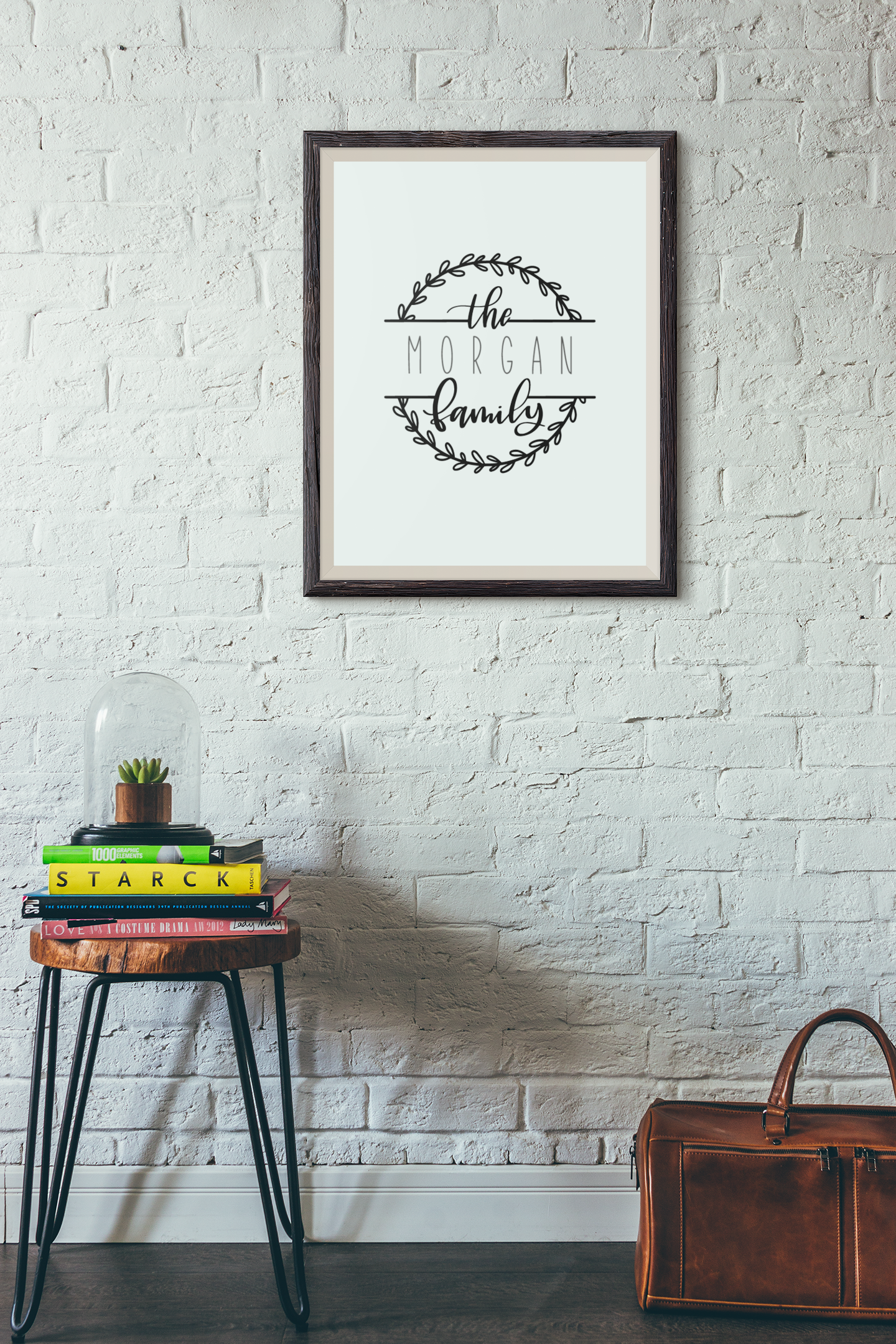 The Surname Family Wreath 2022 Simple Home Wall Decor Print by WinsterCreations™ Official Store