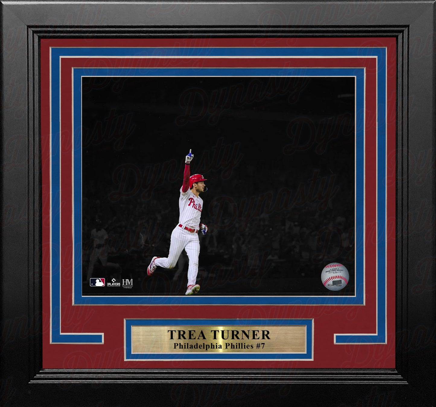 Trea Turner Celebration Philadelphia Phillies 16" x 20" Framed Blackout Baseball Photo