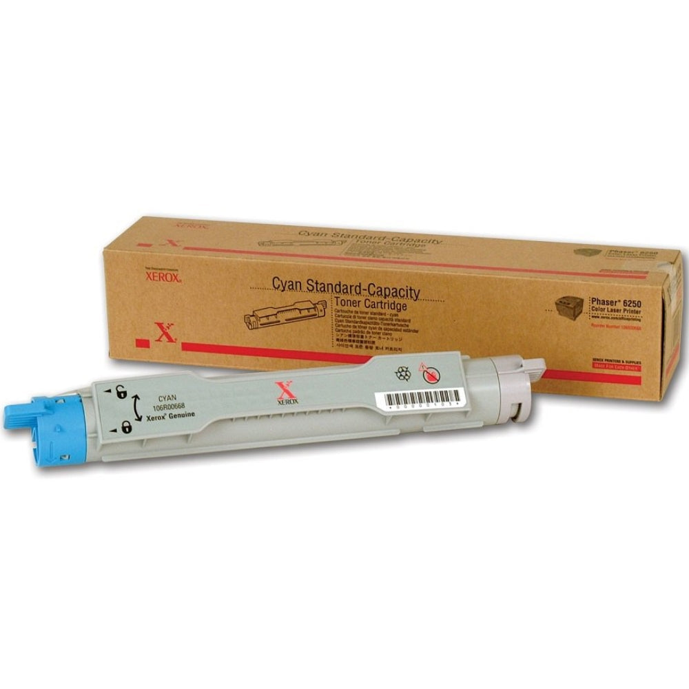 New, Pre-Owned - Xerox Phaser 6250 Standard-Yield Cyan Toner Cartridge, 106R00668