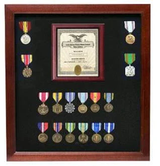 Medal and Document Case American Veterans Made, USA-Made Solid wood Flag And Document Case