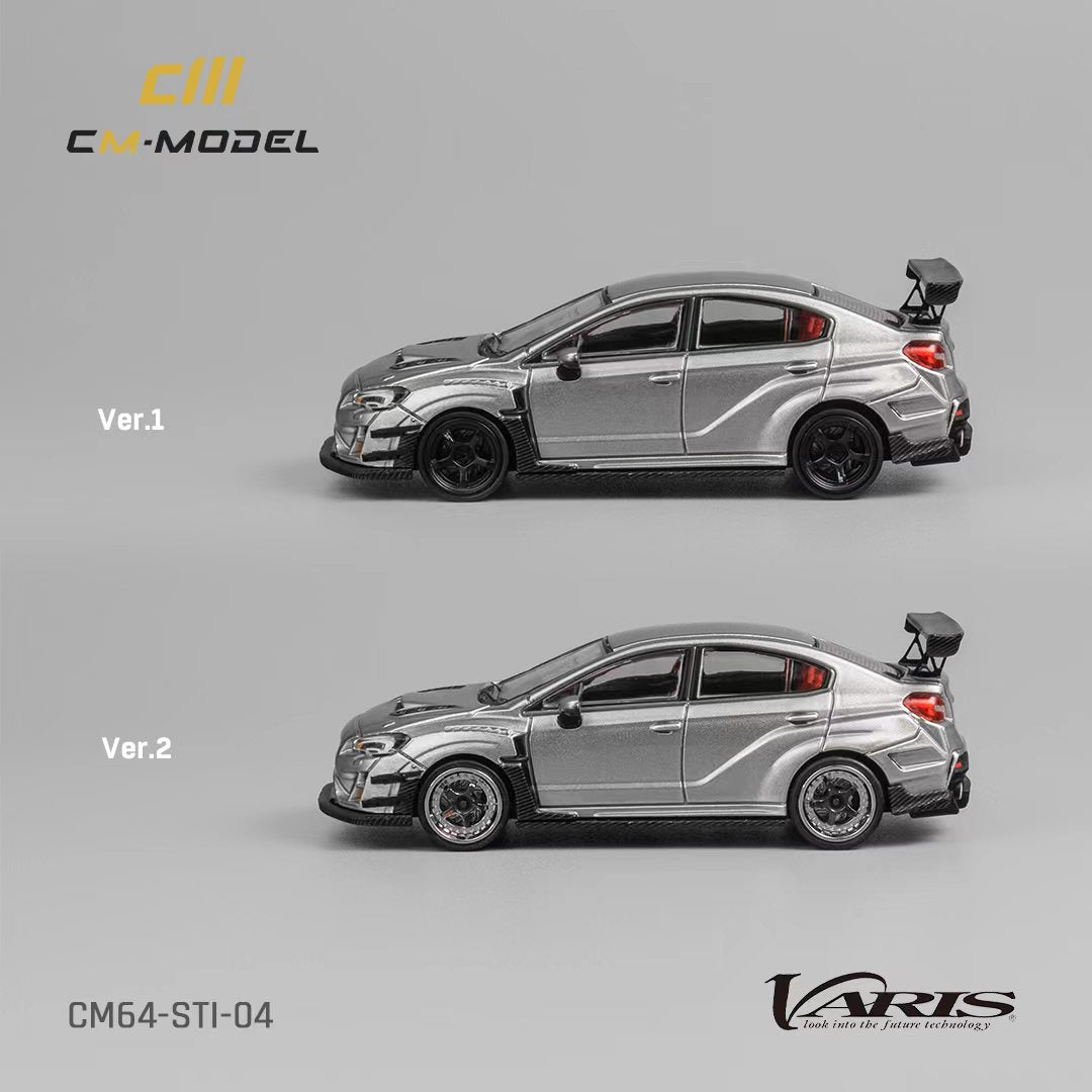 CM Model Subaru WRX STI Varis Widebody in Silver 1:64 CM64-STI-04