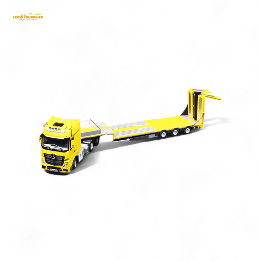 TimeMicro & Perka BENZ FLATBED TRANSPORT VEHICLE Yellow 1:64