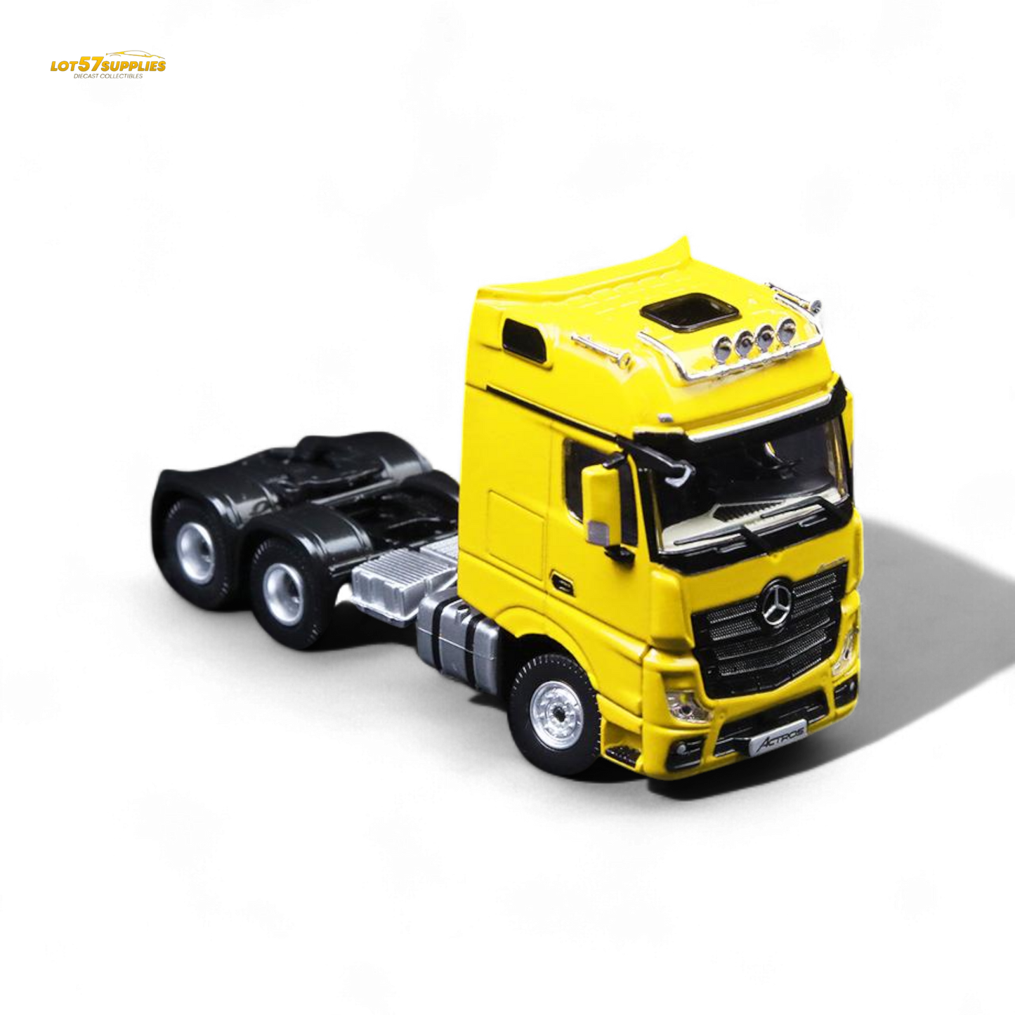 TimeMicro & Perka BENZ FLATBED TRANSPORT VEHICLE Yellow 1:64