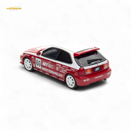 MOTORHELIX Honda Civic EK9 White Red 1:64
