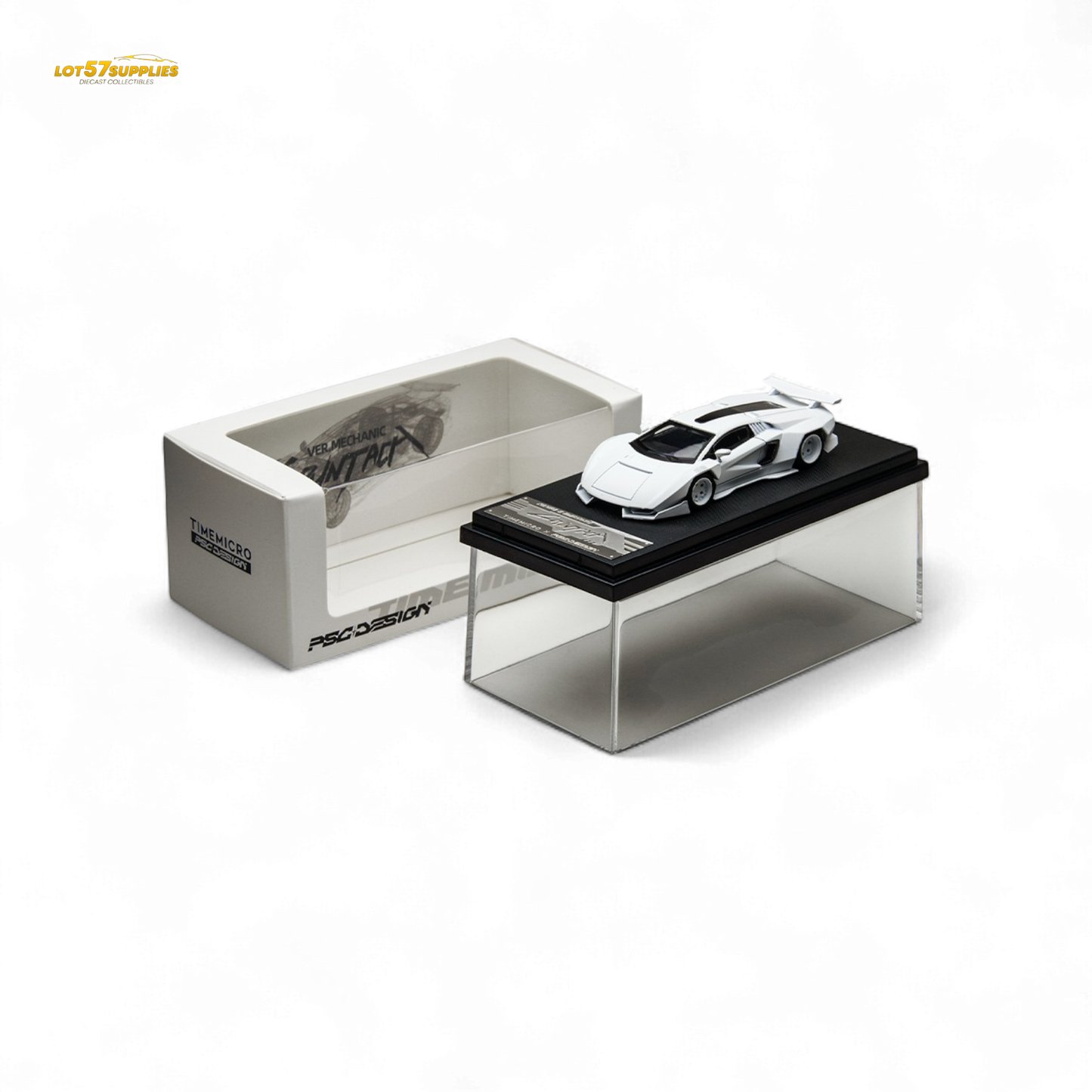 TimeMicro Countach V Ver. Mechanic White 1:64