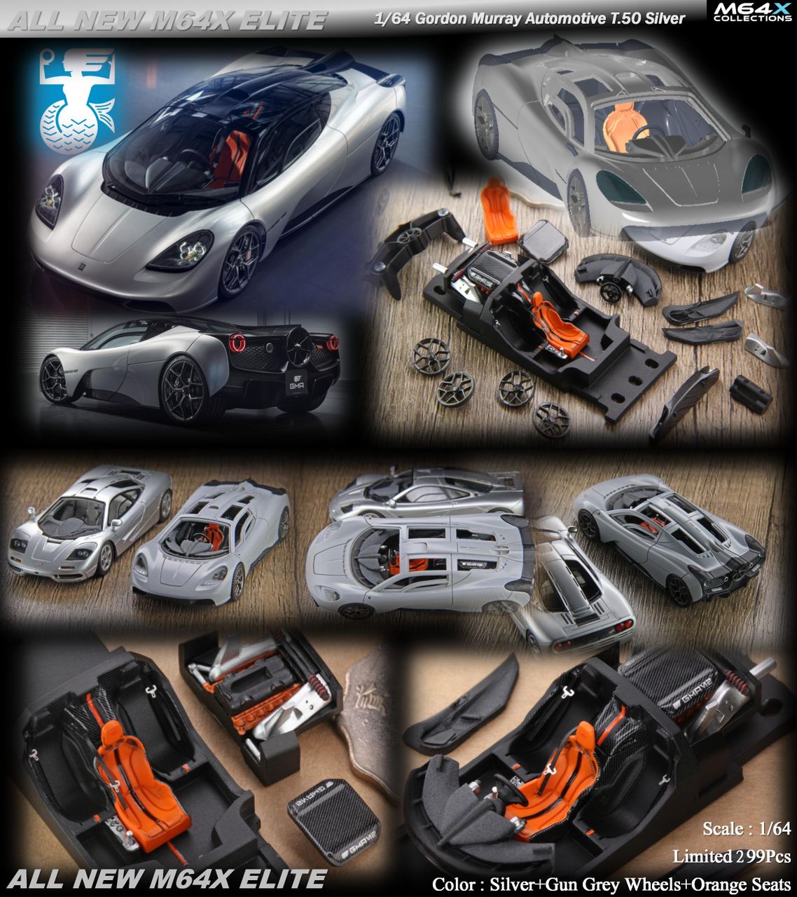 (Pre-Order) M64X GMA T.50 - Silver Resin Model - 1:64