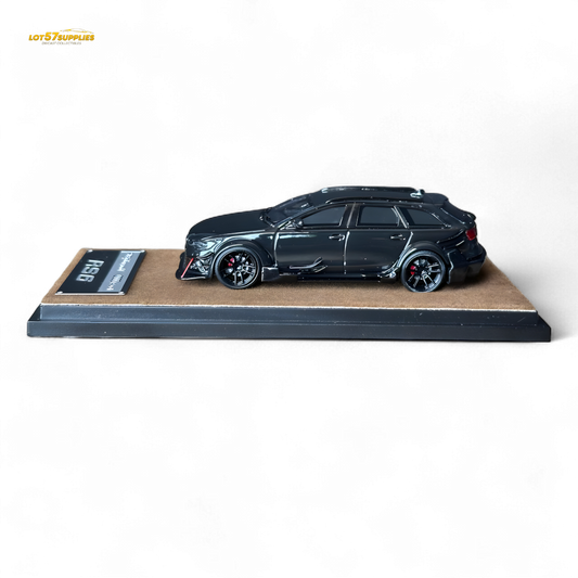 Qidian Model Audi RS6 Avant (C7) Wide-Body Modified Black 1:64