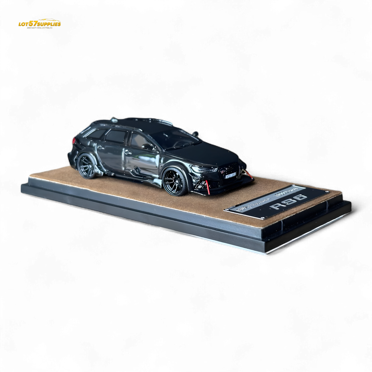 Qidian Model Audi RS6 Avant (C7) Wide-Body Modified Black 1:64