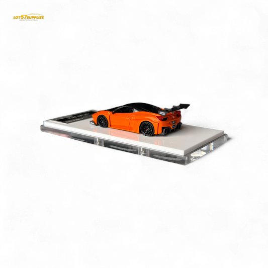 Flame Ferrari 458 LB Wide-Body Pearl Orange 1:64