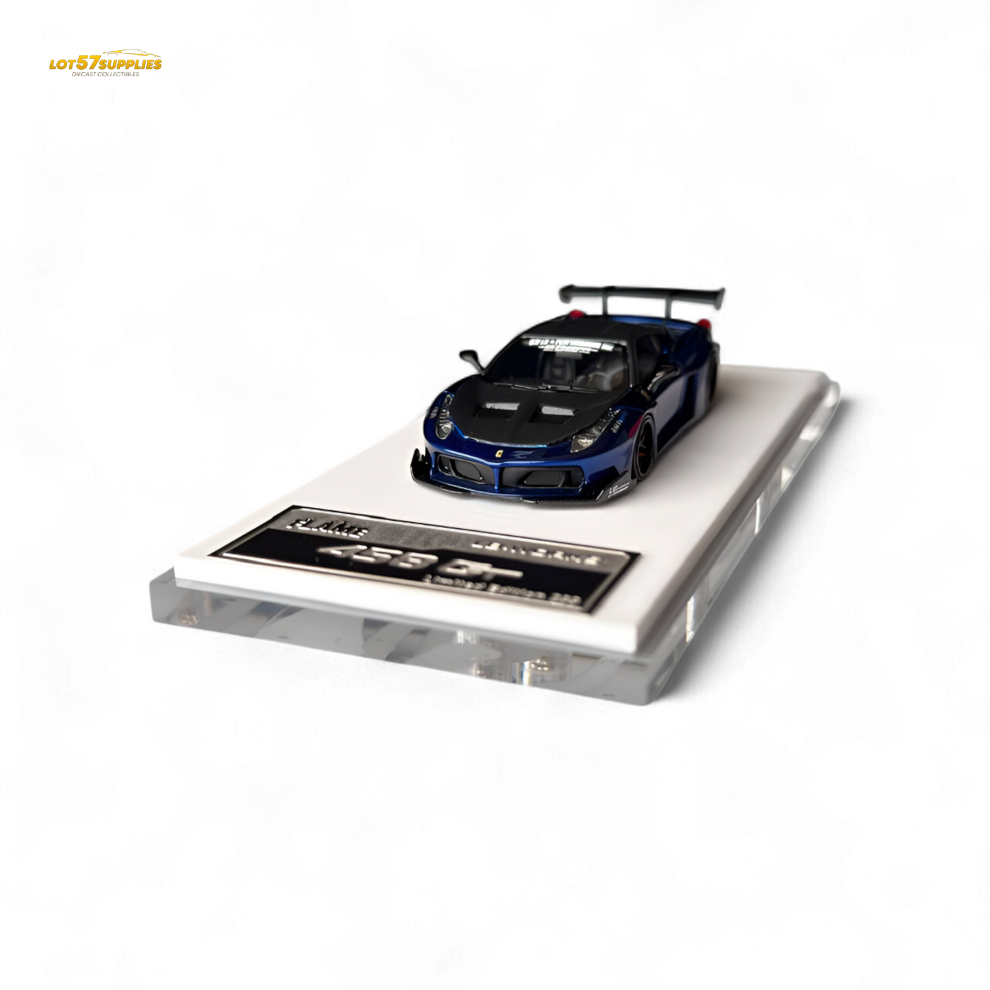 Flame Supercar LB458GT - Metallic Blue 1:64 Resin