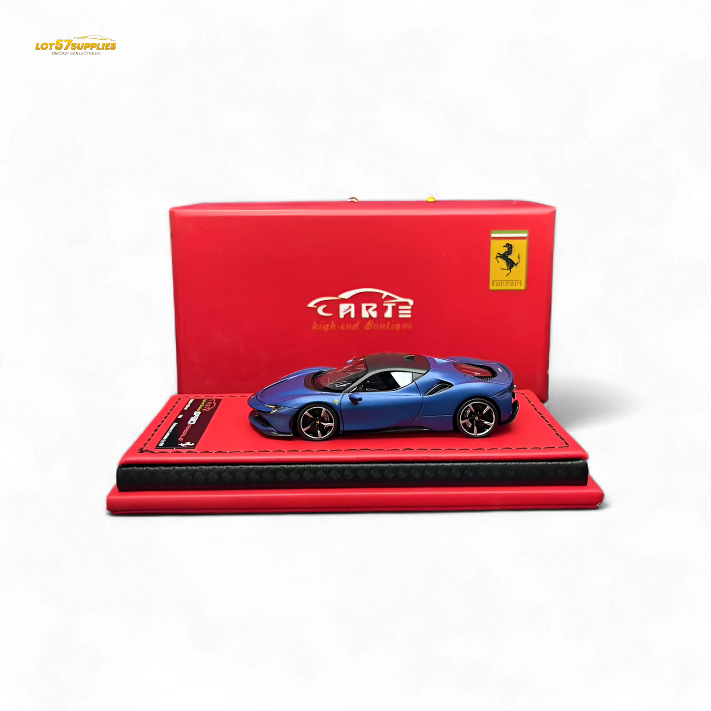 ART Ferrari SF90 Resin - Abu Dhabi Blue Hardtop - 99 Pcs Lim Ed 1:64