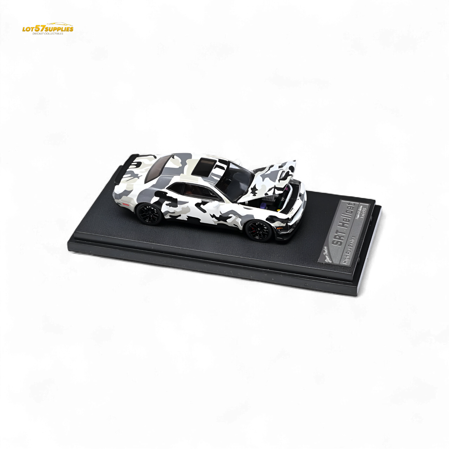 (Pre-Order) Stance Hunters Dodge Challenger SRT Hellcat M90 Arctic Camo White Blue - White Blue 1:64