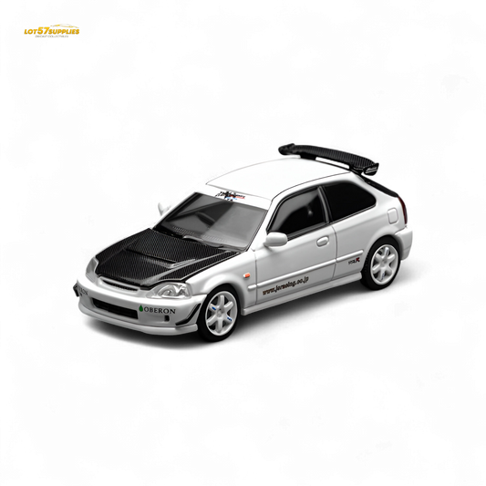 MOTORHELIX Honda Civic Type R EK9 J's Racing Livery White 1:64