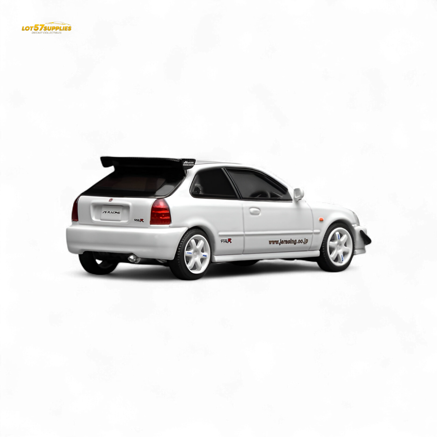 (Pre-Order) Motorhelix Honda Civic Type R (EK9) - J's Racing Livery White 1:64