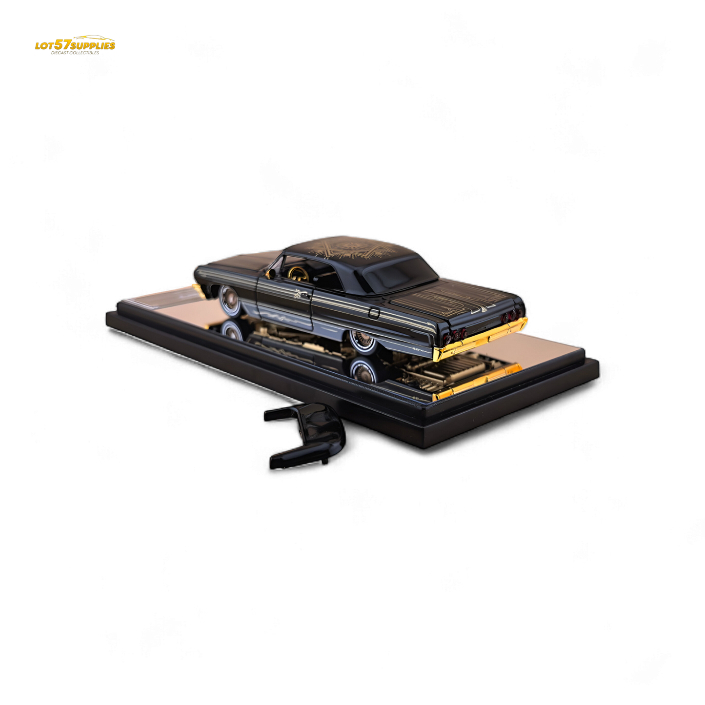 Fine Works64 Chevrolet Impala Lowrider Black Gold Livery 1:64