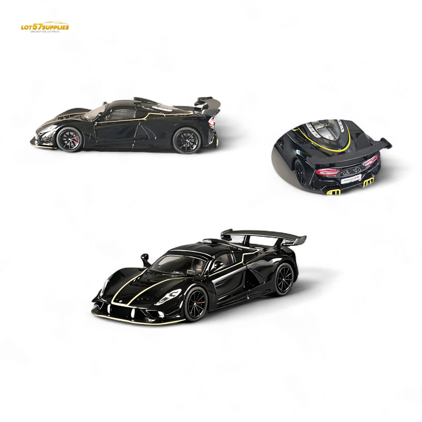 Rhino Model Hennessey Venom F5 Black 1:64