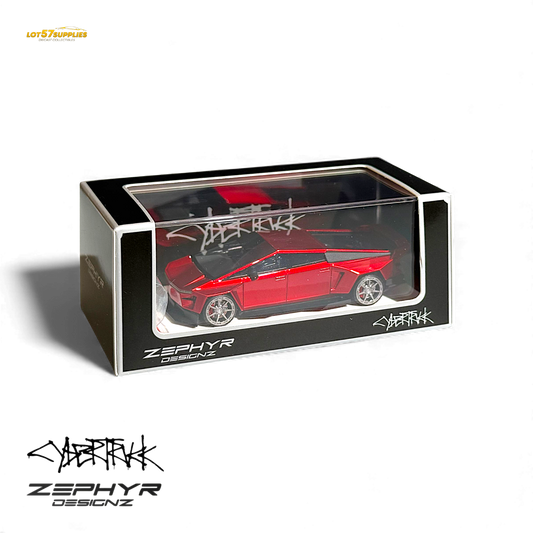 404ERROR Tesla Cybertruck Custom Widebody Lowered - Metallic Red 1:64